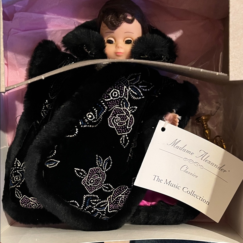 Liberace Madame Alexander Doll in Black and Pink Ensemble